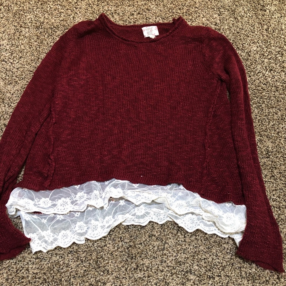 Red and white sweater